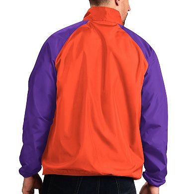 Men's G-III Sports by Carl Banks Orange Clemson Tigers Point Guard Raglan Half-Zip Jacket