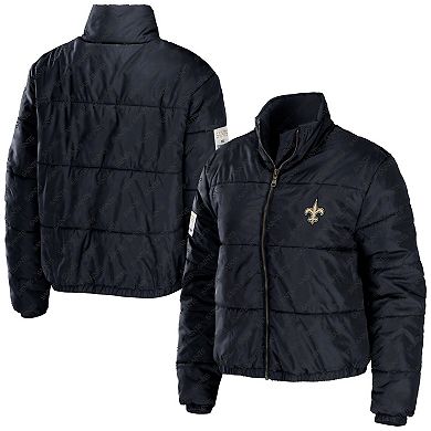 Women's WEAR by Erin Andrews Black New Orleans Saints Puffer Full-Zip Jacket