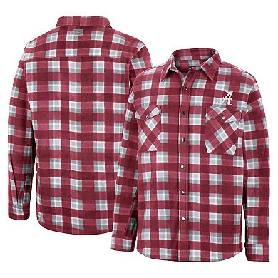 Men's Colosseum Crimson/White Alabama Crimson Tide Ellis Plaid Full-Snap Shirt Jacket