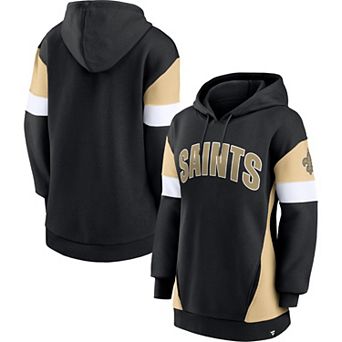 Women's Fanatics Branded Black/Gold New Orleans Saints Lock It Down Pullover Hoodie