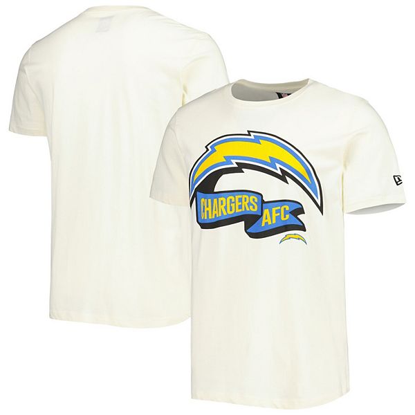 Men's New Era Cream Los Angeles Chargers Sideline Chrome T-Shirt