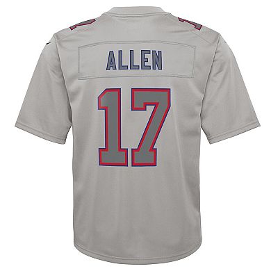 Youth Nike Josh Allen Gray Buffalo Bills Atmosphere Game Jersey