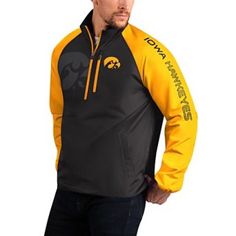 Men's G-III Sports by Carl Banks Black Iowa Hawkeyes Point Guard Raglan Half-Zip Jacket