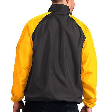 Men's G-III Sports by Carl Banks Black Iowa Hawkeyes Point Guard Raglan Half-Zip Jacket