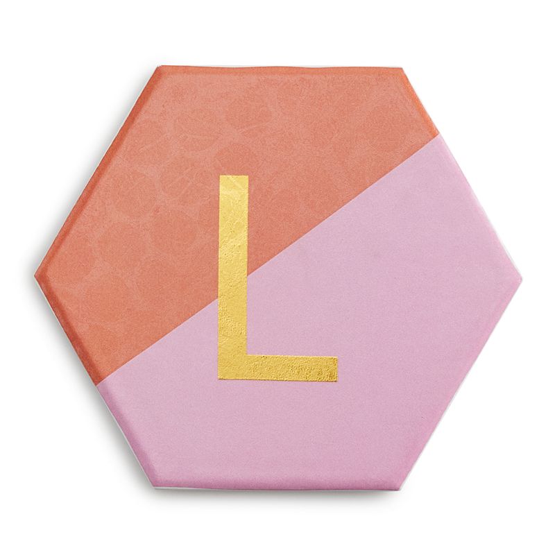 Design Clique Monogram Letter Coaster, Red