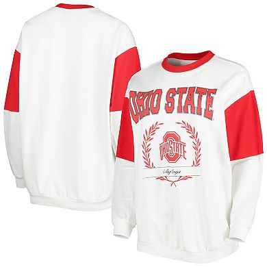 Women's Gameday Couture White Ohio State Buckeyes It's A Vibe Dolman Pullover Sweatshirt