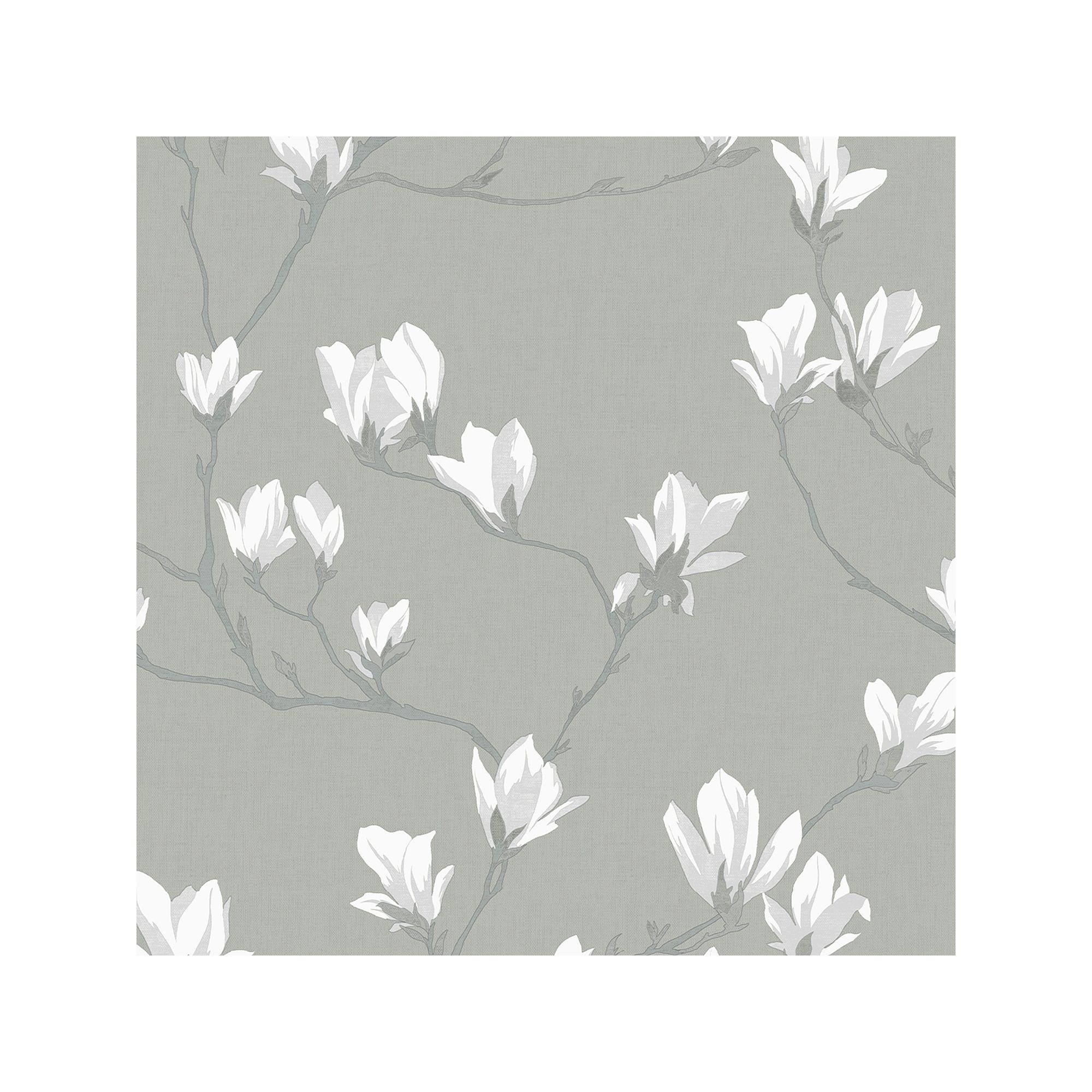 Laura Ashley Magnolia Grove Wallpaper, Gray