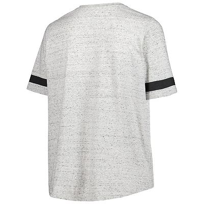 Women s Heather Gray Arizona Cardinals Plus Size Lace Up V Neck T Shirt