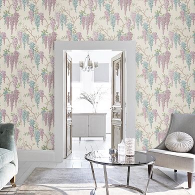 Laura Ashley Wisteria Garden Duck Egg Wallpaper