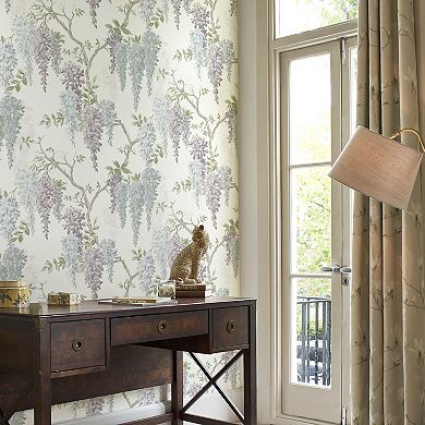 Laura Ashley Wisteria Garden Duck Egg Wallpaper