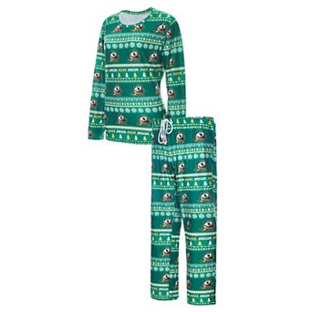 Women's Concepts Sport Green Oregon Ducks Holiday Long Sleeve T-Shirt and Pants Sleep Set