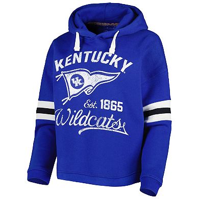 Women's Pressbox Royal Kentucky Wildcats Super Pennant Pullover Hoodie