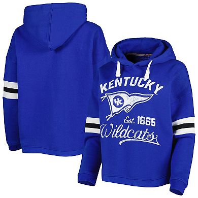 Women's Pressbox Royal Kentucky Wildcats Super Pennant Pullover Hoodie