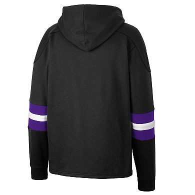 Men's Colosseum Black Northwestern Wildcats Lace-Up 4.0 Pullover Hoodie