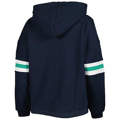 Women's Pressbox Navy Notre Dame Fighting Irish Super Pennant Pullover Hoodie