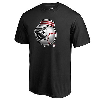 Men's Fanatics Branded Black Cincinnati Reds Midnight Mascot T-Shirt