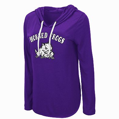 Women's Colosseum Purple TCU Horned Frogs My Lover Lightweight Hooded Long Sleeve T-Shirt
