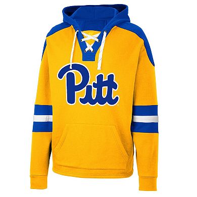 Men's Colosseum Gold Pitt Panthers Lace-Up 4.0 Pullover Hoodie