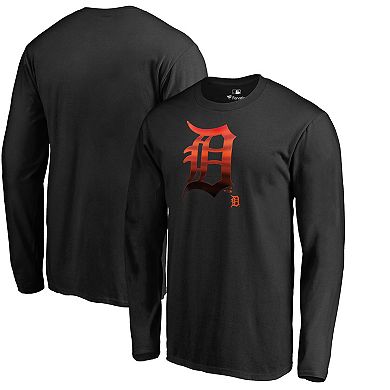 Men's Black Detroit Tigers Midnight Mascot Long Sleeve T-Shirt