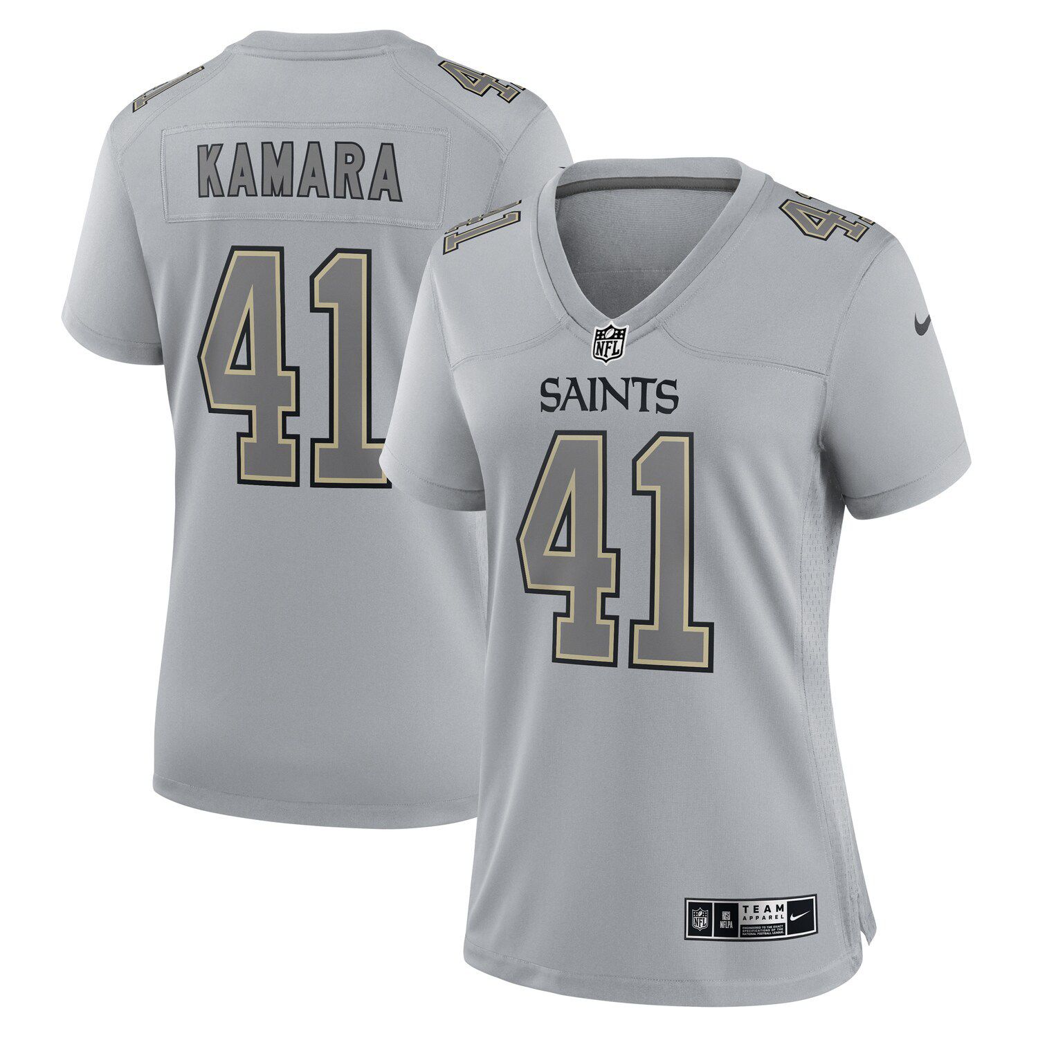 New Orleans Saints Alvin Kamara White Color Rush Game Day Jersey T-shirt