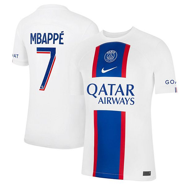 Men's Nike Kylian Mbappe White Paris Saint-Germain 2022/23 Third ...