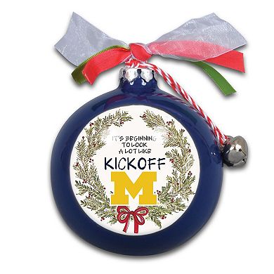 Michigan Wolverines Wreath Kickoff Painted Ornament