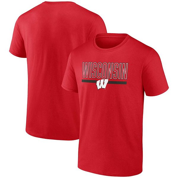 Men's Fanatics Branded Red Wisconsin Badgers Classic Inline Team TShirt