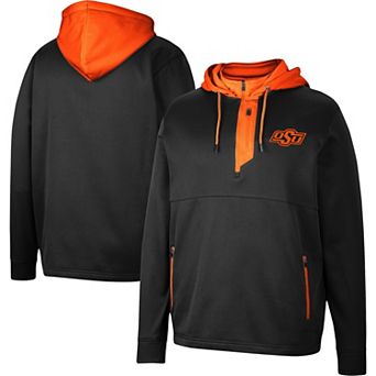 Men's Colosseum Black Oklahoma State Cowboys Luge 3.0 Quarter-Zip Hoodie