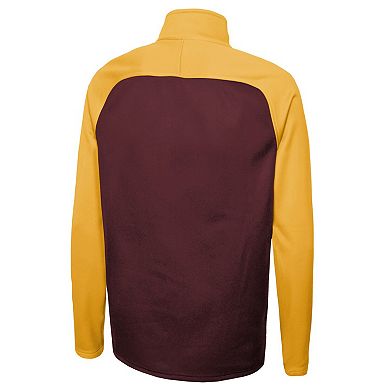 Men's New Era Burgundy Washington Commanders Combine Authentic O-Line Raglan Half-Zip Jacket