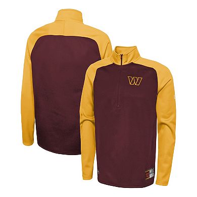 Men's New Era Burgundy Washington Commanders Combine Authentic O-Line Raglan Half-Zip Jacket