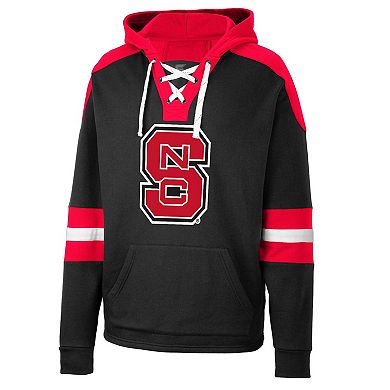 Men's Colosseum Black NC State Wolfpack Lace-Up 4.0 Pullover Hoodie