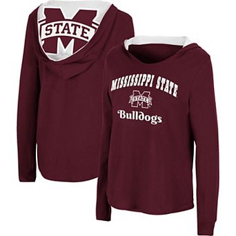 Women's Colosseum Maroon Mississippi State Bulldogs Catalina Hoodie Long Sleeve T-Shirt