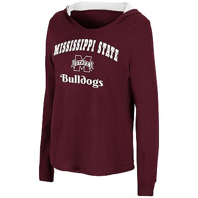 Women's Colosseum Maroon Mississippi State Bulldogs Catalina Hoodie Long Sleeve T-Shirt