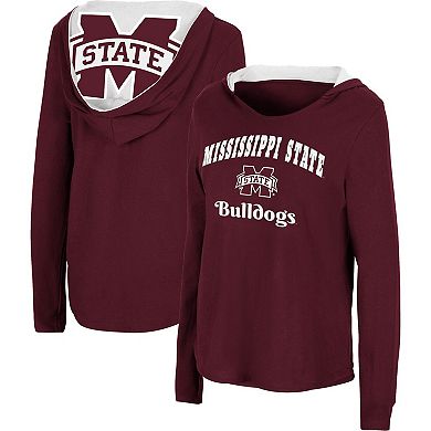 Women's Colosseum Maroon Mississippi State Bulldogs Catalina Hoodie Long Sleeve T-Shirt