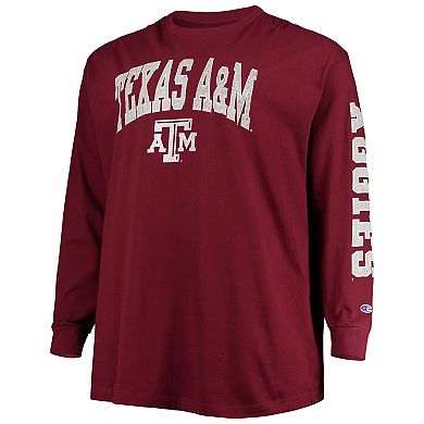 Men's Champion Maroon Texas A&M Aggies Big & Tall 2-Hit Long Sleeve T-Shirt