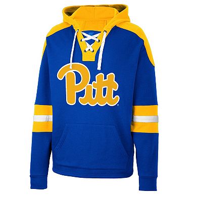 Men's Colosseum Royal Pitt Panthers Lace-Up 4.0 Pullover Hoodie
