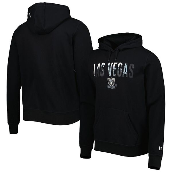 Mens New Era Black Las Vegas Raiders Ink Dye Pullover Hoodie