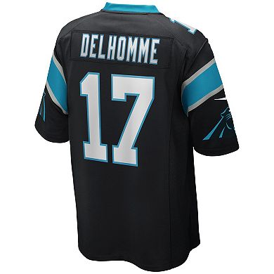 Men's Nike Jake Delhomme Black Carolina Panthers Game Retired Player Jersey
