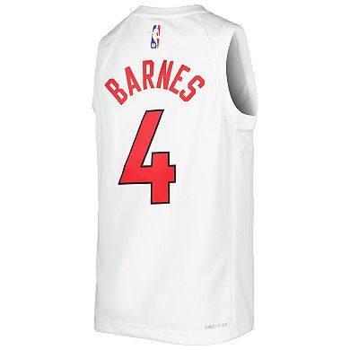 Youth Nike Scottie Barnes White Toronto Raptors 2021/22 Swingman Player Jersey - Association Edition
