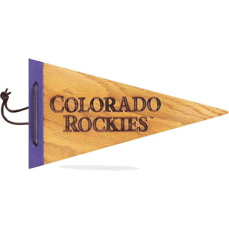 Colorado Rockies 7 x 12 Wood Pennant, Multicolor