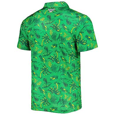 Men's Columbia Green Oregon Ducks Super Terminal Tackle Omni-Shade Polo