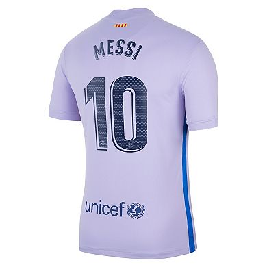 Men's Nike Lionel Messi Purple Barcelona 2021/22 Away Stadium Replica ...