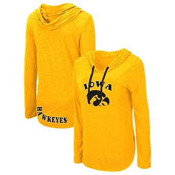 Women's Colosseum Gold Iowa Hawkeyes My Lover Long Sleeve Hoodie T-Shirt