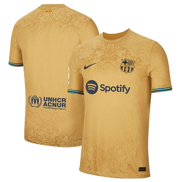 Men's Nike Yellow Barcelona 2022/23 Away Authentic Blank Jersey