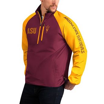 Men's G-III Sports by Carl Banks Maroon Arizona State Sun Devils Point Guard Raglan Half-Zip Jacket