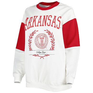 Women's Gameday Couture White Arkansas Razorbacks It's A Vibe Dolman Pullover Sweatshirt