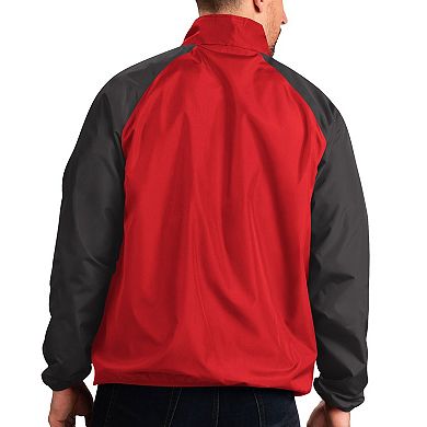 Men's G-III Sports by Carl Banks Scarlet Nebraska Huskers Point Guard Raglan Half-Zip Jacket