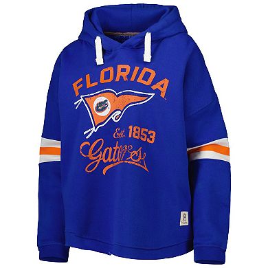 Women's Pressbox Royal Florida Gators Super Pennant Pullover Hoodie