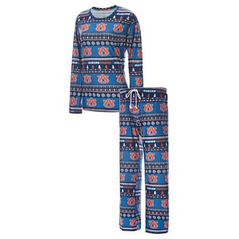 Women's Concepts Sport Navy Auburn Tigers Holiday Long Sleeve T-Shirt and Pants Sleep Set