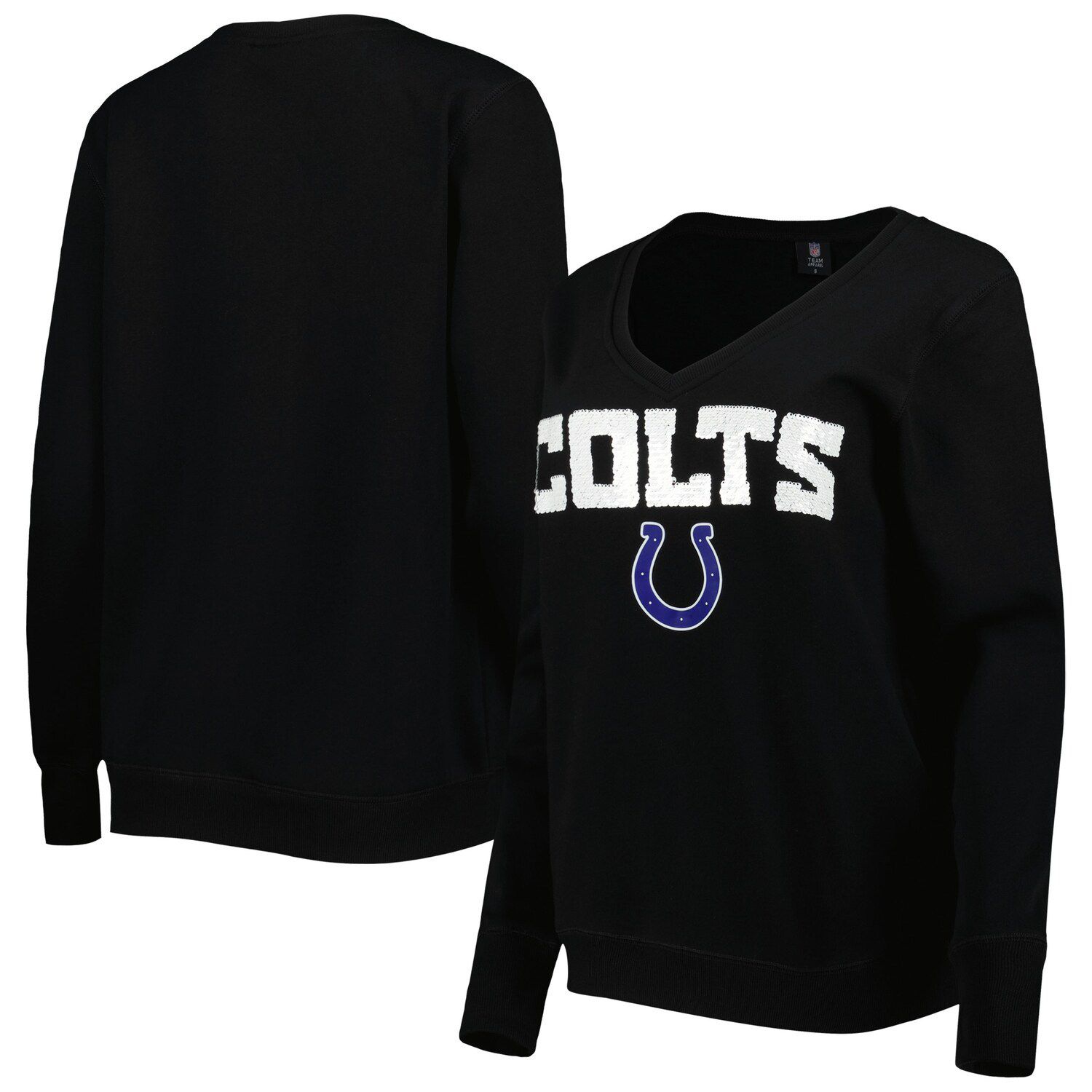 Women's WEAR by Erin Andrews Black Dallas Cowboys Cropped Sponge Fleece  Pullover Hoodie